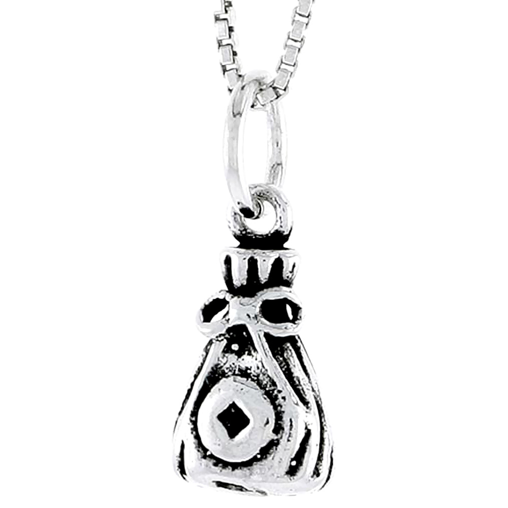 STERLING SILVER BAG CHARM 1/2 INCH TALL