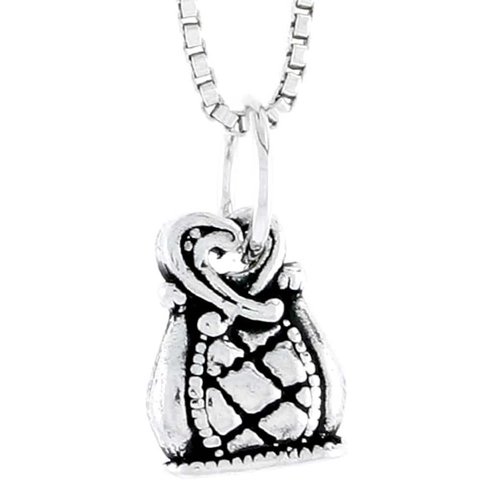 STERLING SILVER BAG CHARM 1/2 INCH TALL
