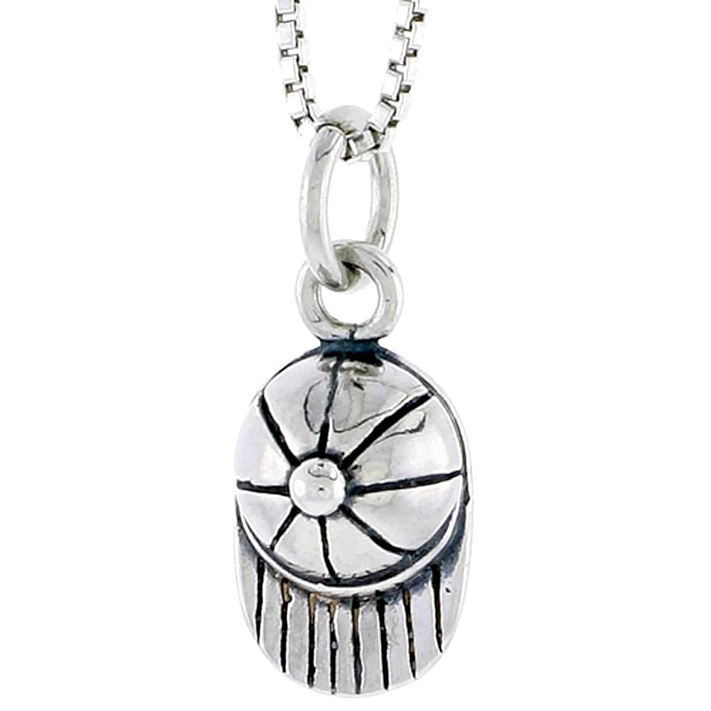STERLING SILVER BASEBALL CAP CHARM 1/2 INCH TALL