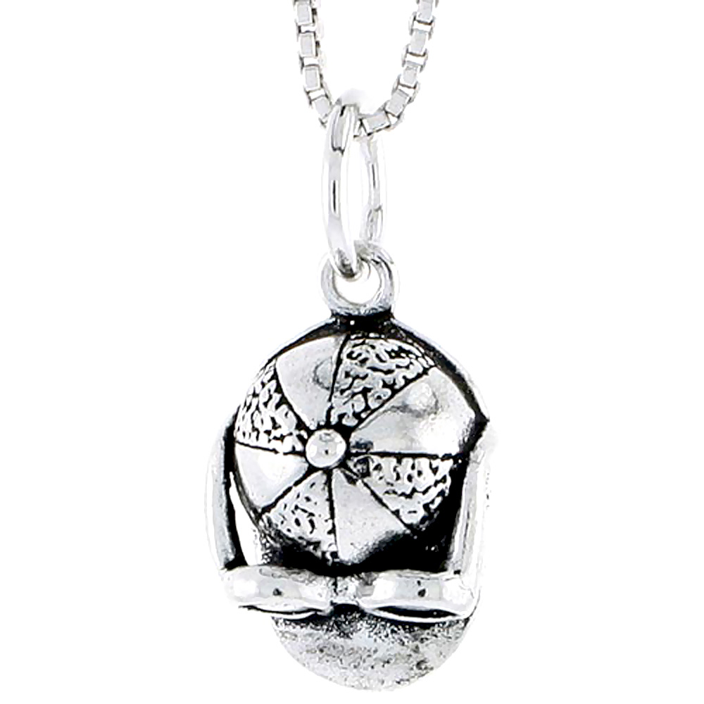 STERLING SILVER BASEBALL CAP CHARM 1/2 INCH TALL
