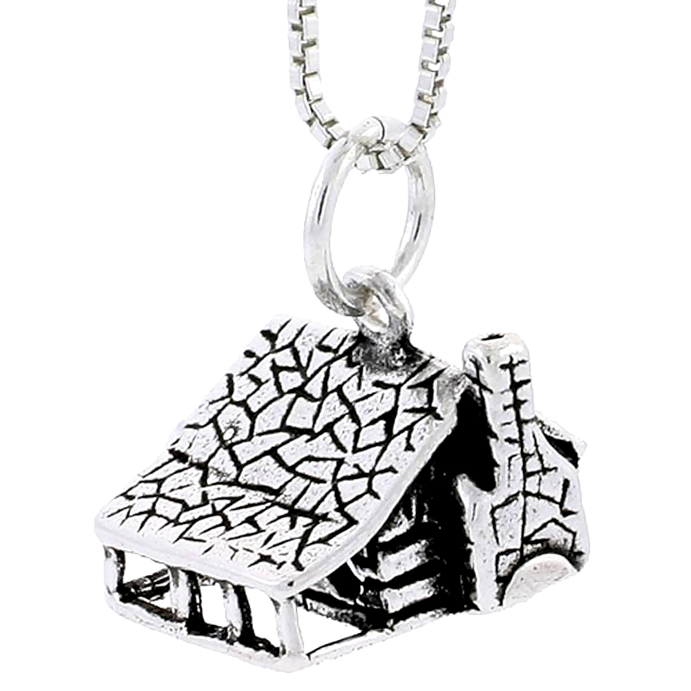STERLING SILVER HOUSE CHARM 3/8 INCH TALL