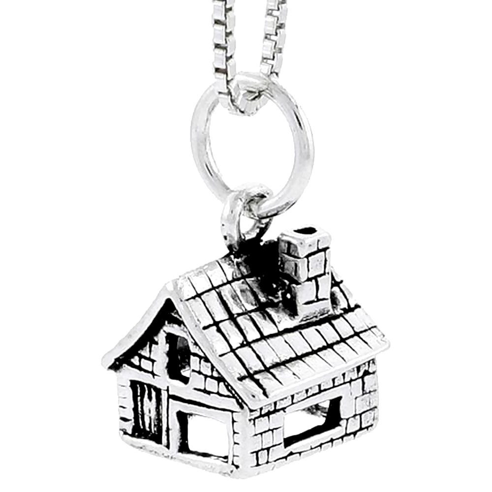 STERLING SILVER HOUSE CHARM 5/16 INCH TALL