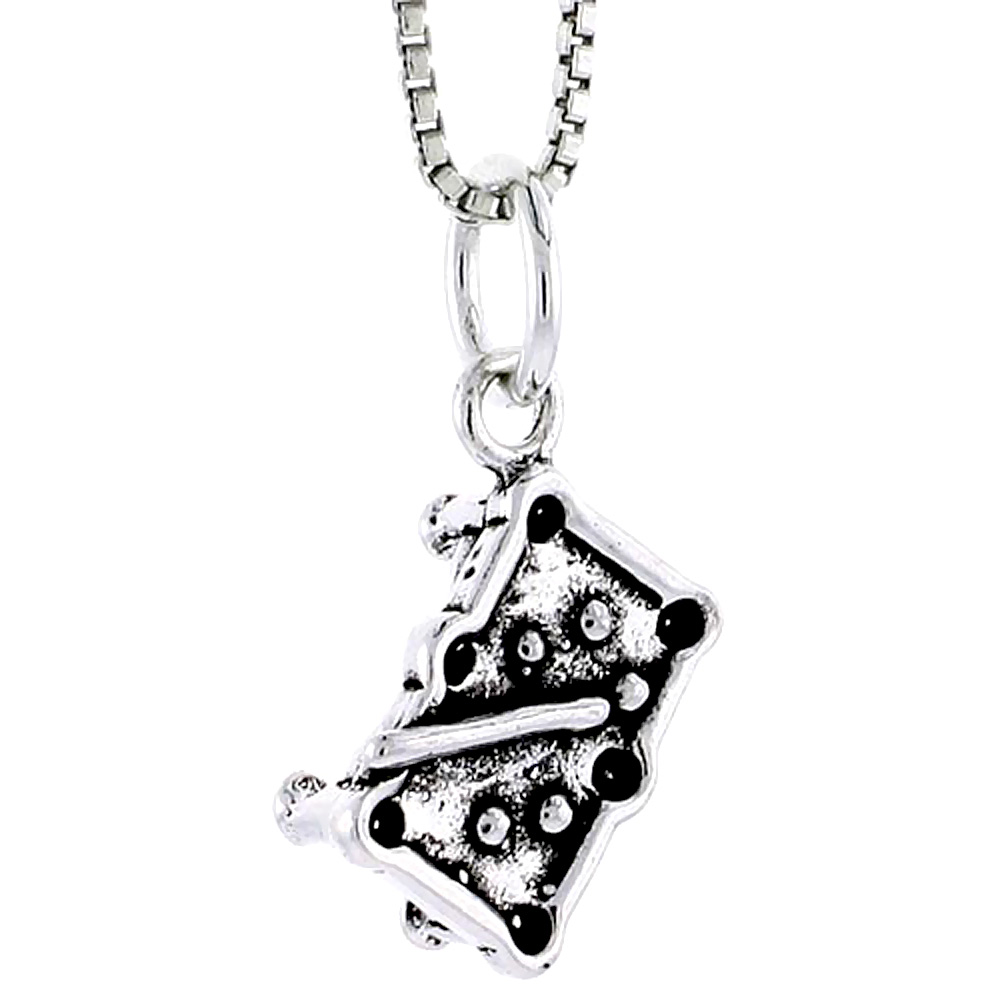 STERLING SILVER POOL TABLE CHARM 1/2 INCH TALL