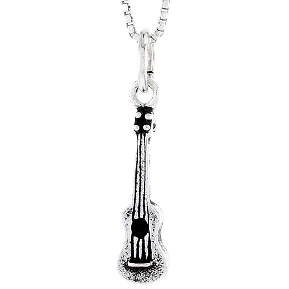 STERLING SILVER GUITAR CHARM 3/4 INCH TALL