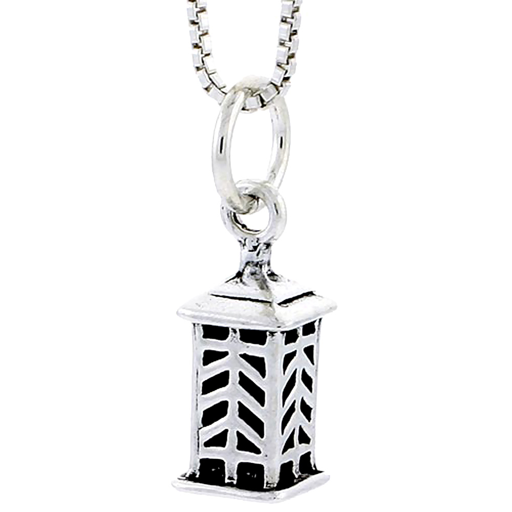STERLING SILVER LANTERN CHARM 1/2 INCH TALL