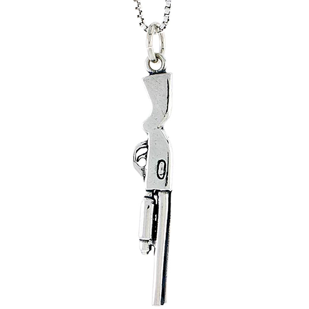 STERLING SILVER PUMP ACTION SHOTGUN CHARM 1 3/8 INCH TALL