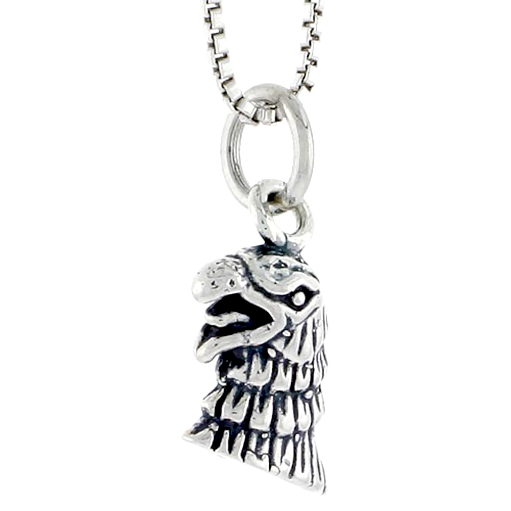 STERLING SILVER EAGLE HEAD CHARM 1/2 INCH TALL