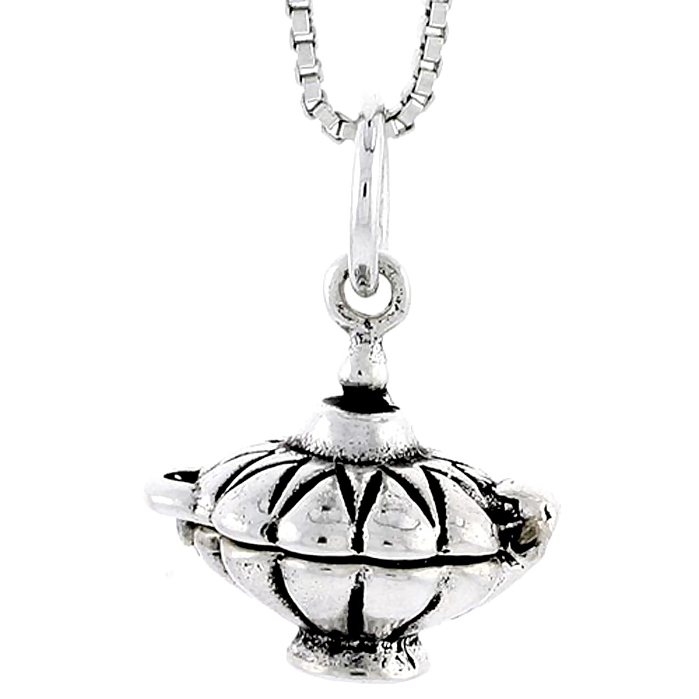 STERLING SILVER SOUP KETTLE LOCKET CHARM 1/2 INCH TALL