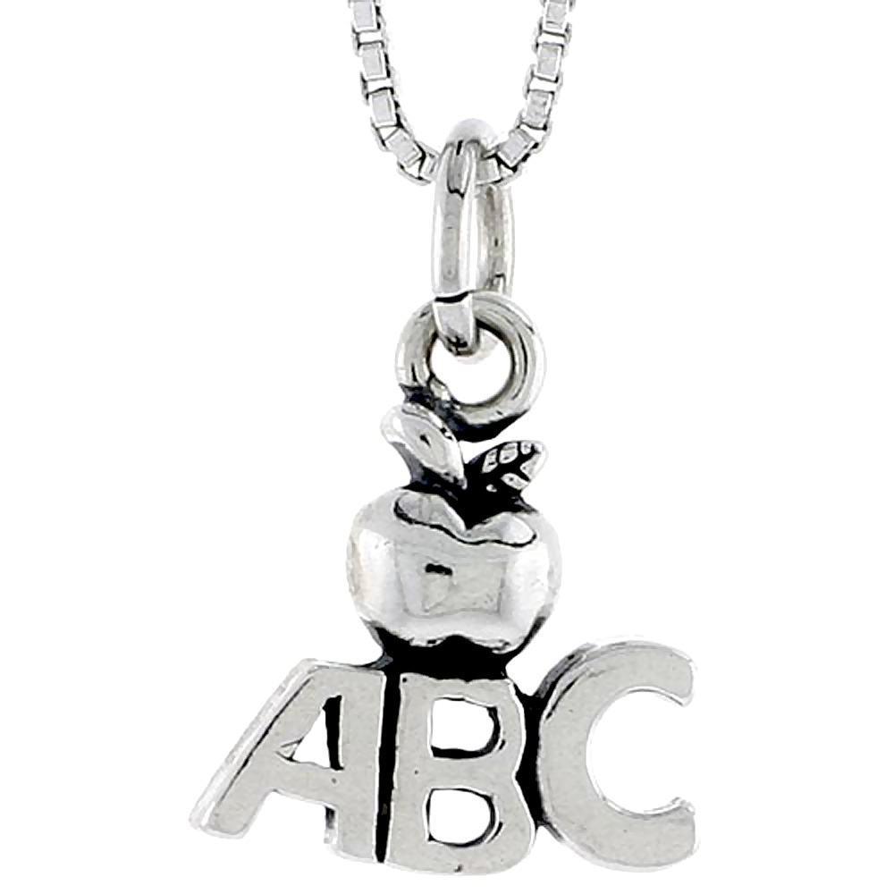 STERLING SILVER ABC CHARM 1/2 INCH TALL