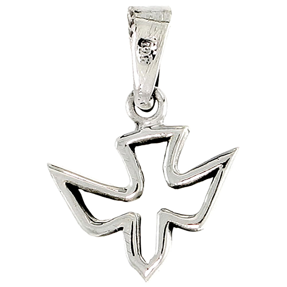 STERLING SILVER DOVE CHARM 1/2 INCH TALL