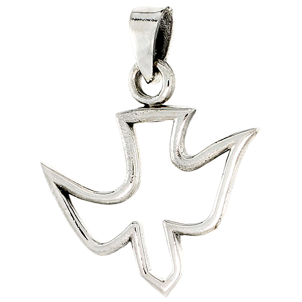 STERLING SILVER DOVE CHARM 3/4 INCH TALL