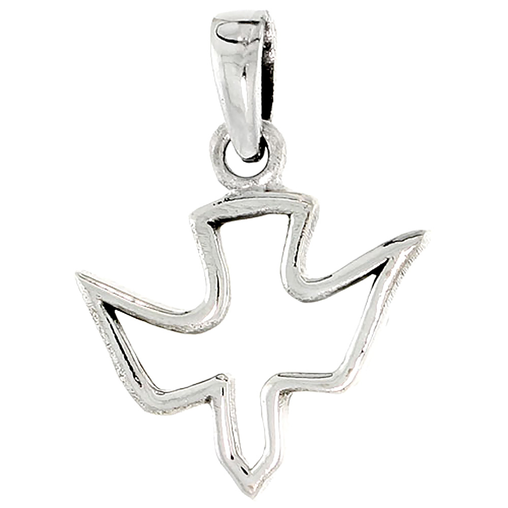 STERLING SILVER DOVE CHARM 3/4 INCH TALL