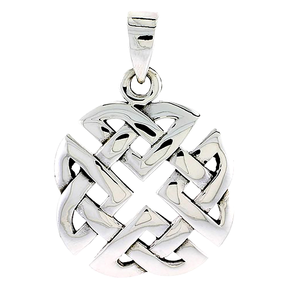 STERLING SILVER SIMPLE CUTOUT DARA CELTIC KNOT CHARM PENDANT 1 INCH