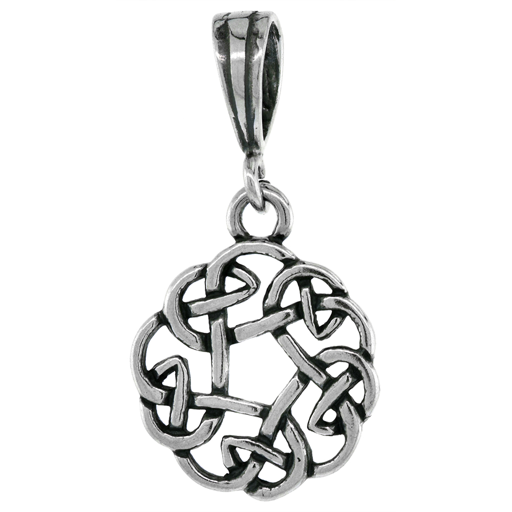 SMALL STERLING SILVER CELTIC FATHER KNOT CHARM PENDANT 3/4 INCH