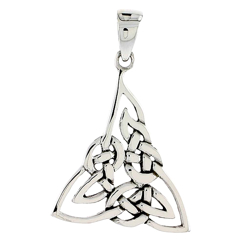 SMALL STERLING SILVER CELTIC KNOT TRINITY CHARM TRIQUETRA PENDANT 1 INCH