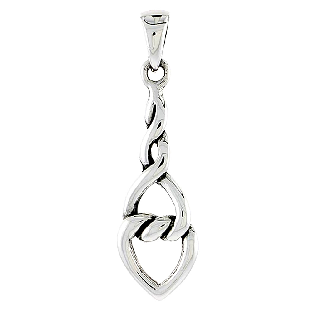 SMALL STERLING SILVER CELTIC KNOT CHARM PENDANT 1 1/8 INCH