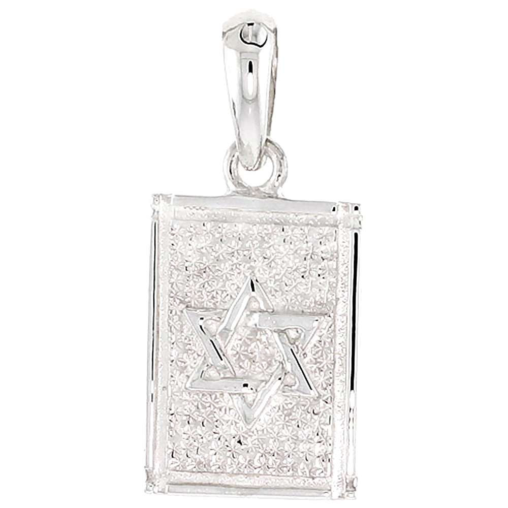 STERLING SILVER STAR OF DAVID CHARM 3/4 INCH TALL