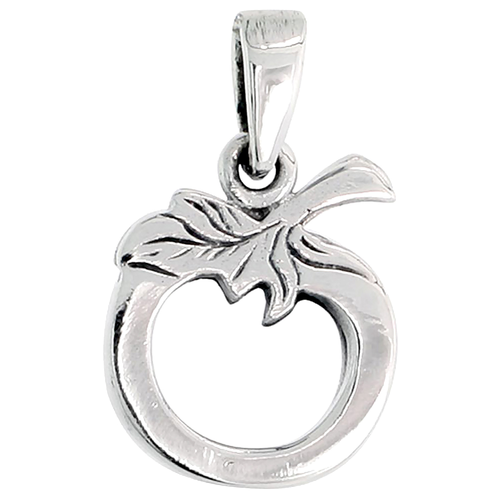 STERLING SILVER MINI PHOTO FRAME TOMATO CUT-OUT CHARM 1/2 INCH TALL