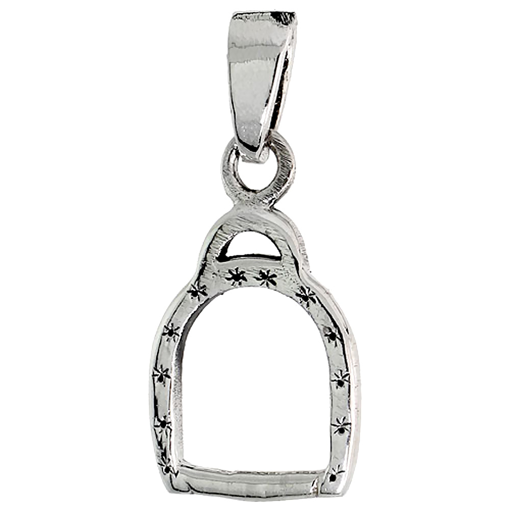 STERLING SILVER STIRRUP CHARM 3/4 INCH TALL