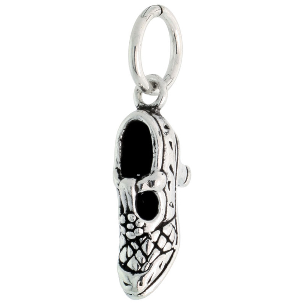 STERLING SILVER HEELED SHOE CHARM 3/4 INCH WIDE