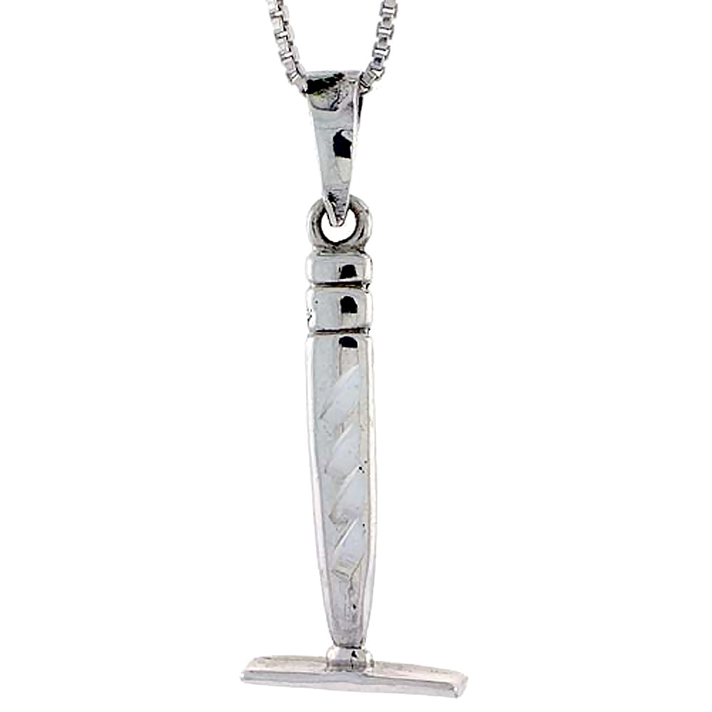 STERLING SILVER PICKAX PENDANT 1 1/2 INCH TALL