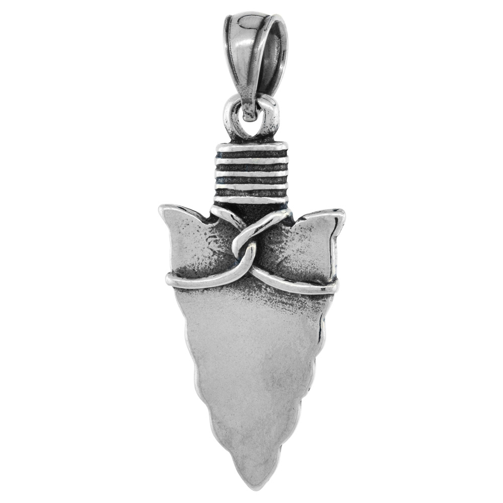Sterling Silver Arrowhead Pendant, 1 tall