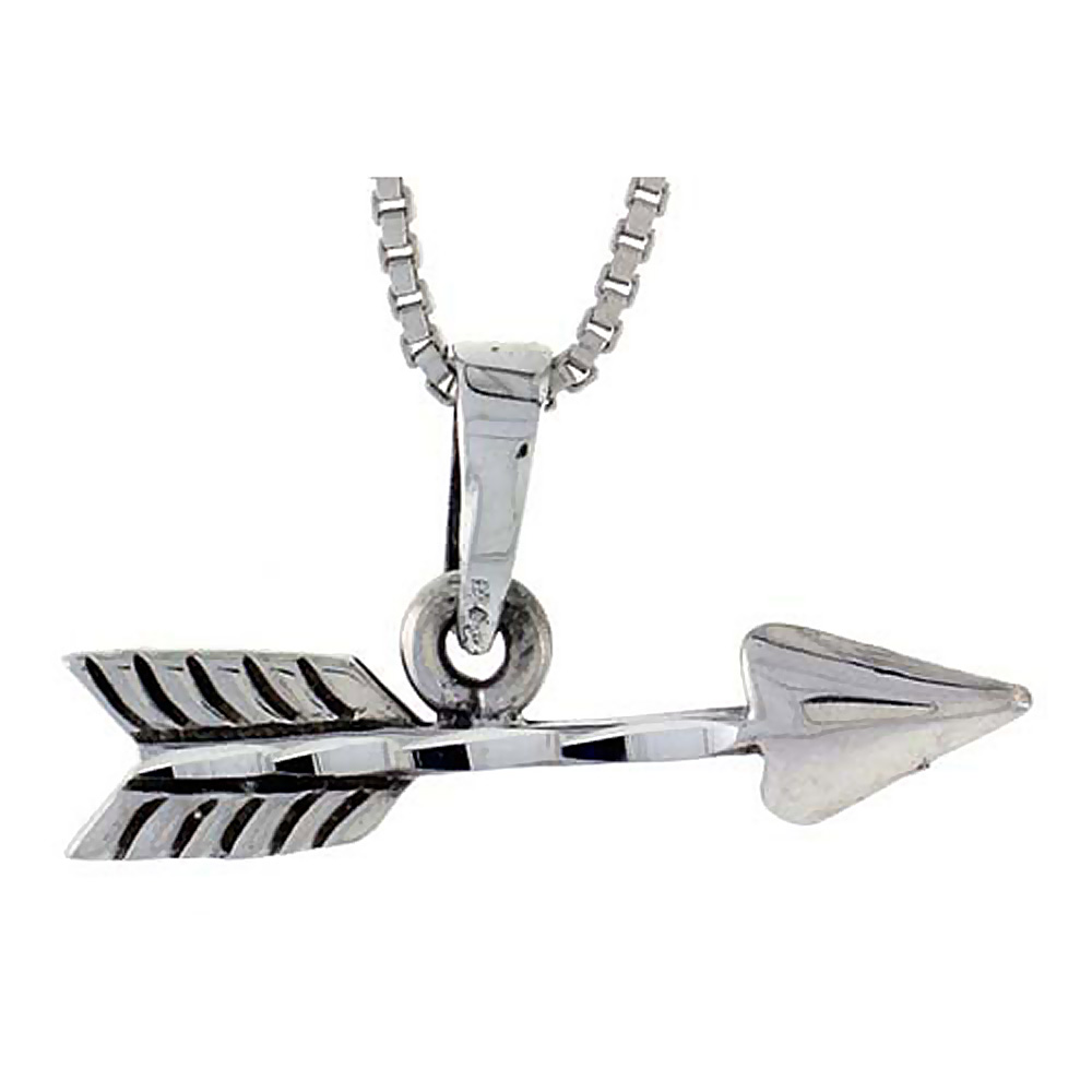 STERLING SILVER ARROW PENDANT 1 INCH TALL