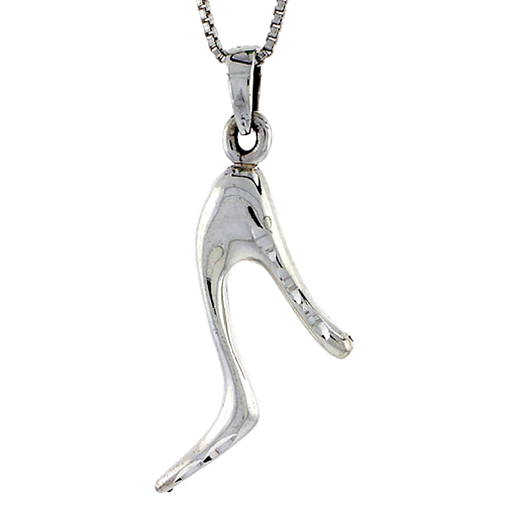 STERLING SILVER HIGH HEELS PENDANT 3/4 INCH TALL