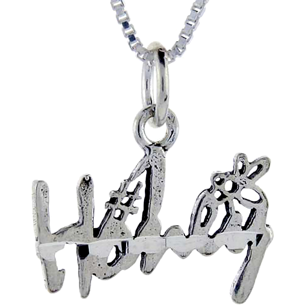 STERLING SILVER NUMBER 1 HONEY WORD PENDANT TALKING CHARM FOR WOMEN AND MEN 1 INCH WIDE