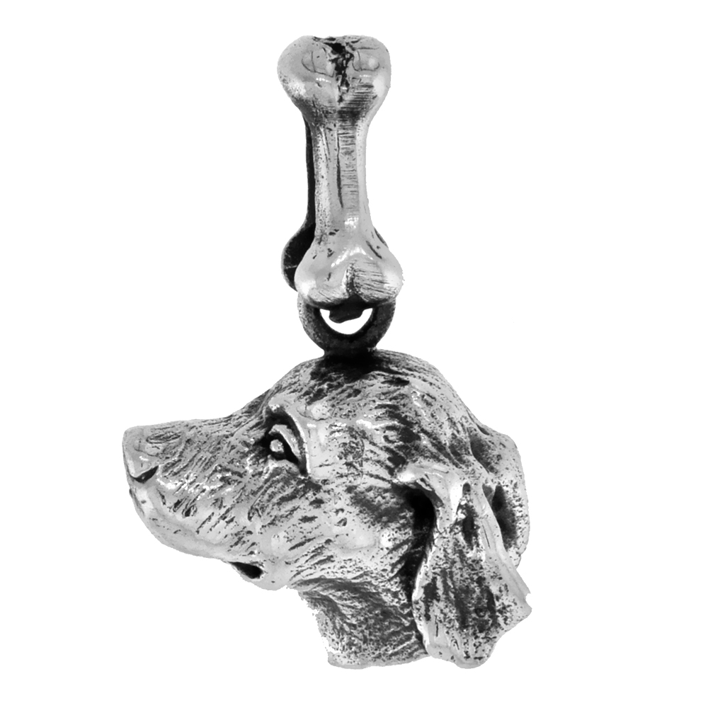 Sterling Silver Golden Retriever Dog Pendant Head Profile