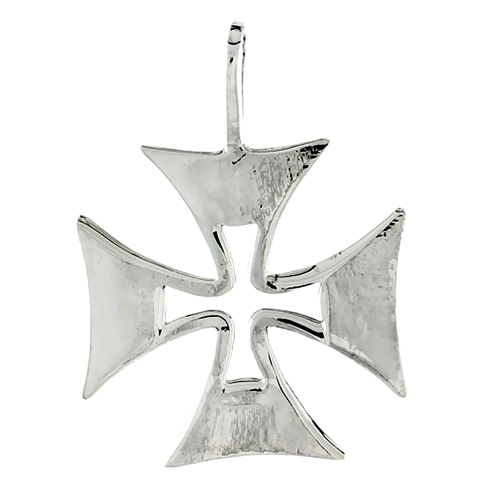 STERLING SILVER MALTESE IRON CROSS, 1" (25 MM) TALL
