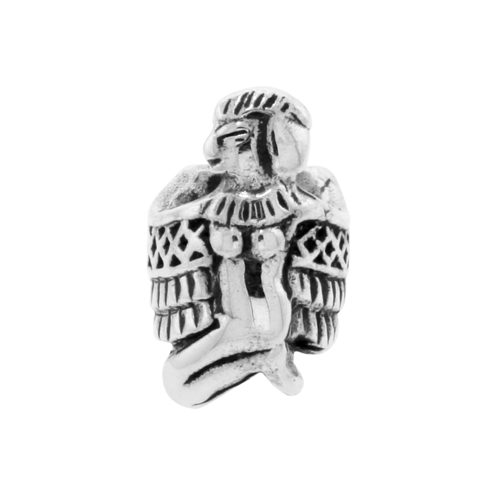 STERLING SILVER NEKHBET CHARM EGYPTIAN GODDESS CHARM BEAD FOR CHARM BRACELETS FITS 3MM SNAKE CHAIN BRACELETS OXIDIZED FINISH