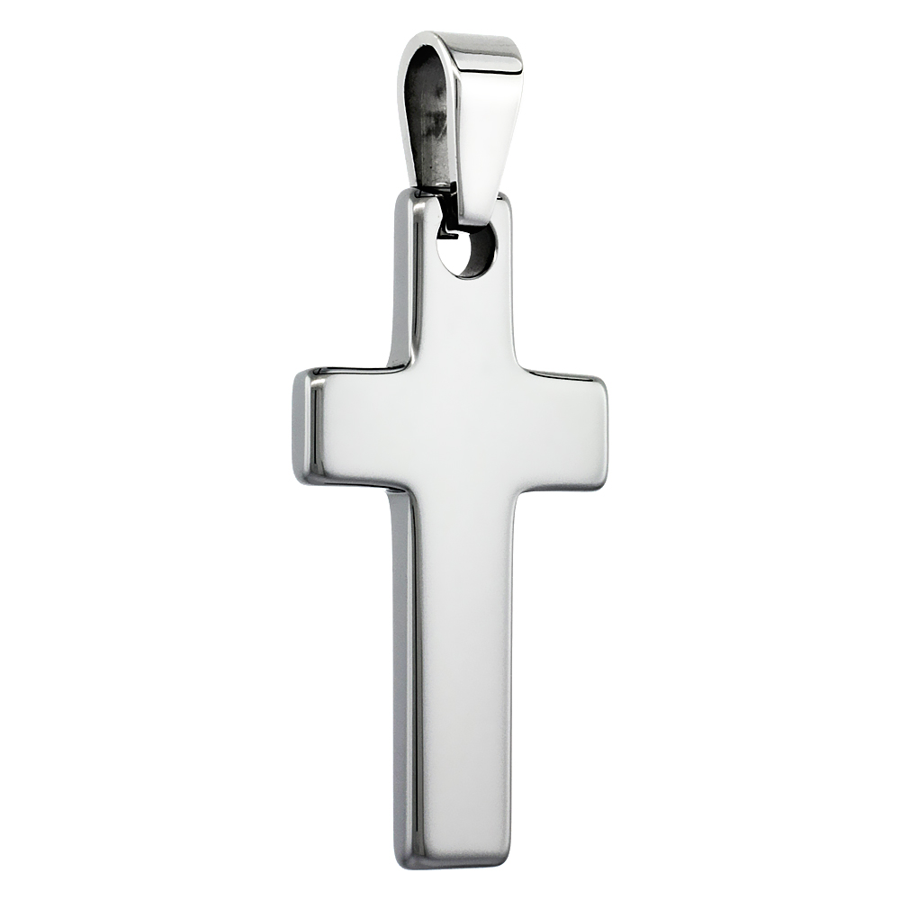 TUNGSTEN CARBIDE HIGH POLISHED CROSS, 1 5/8 INCH LONG