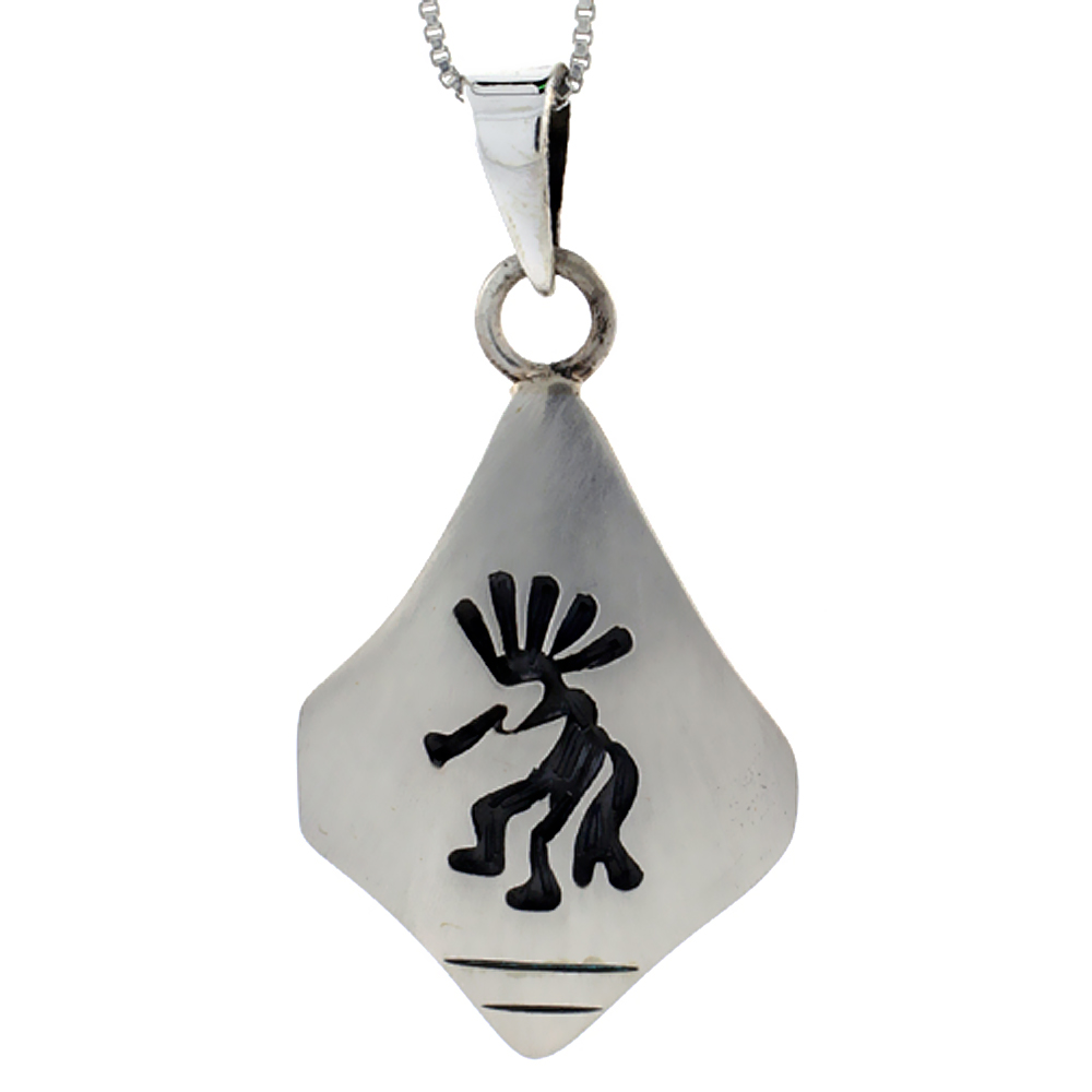 STERLING SILVER KOKOPELLI PENDANT HANDMADE, (32X22 MM)