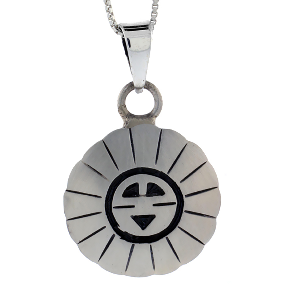 STERLING SILVER SUN PENDANT HANDMADE, (25X26 MM)