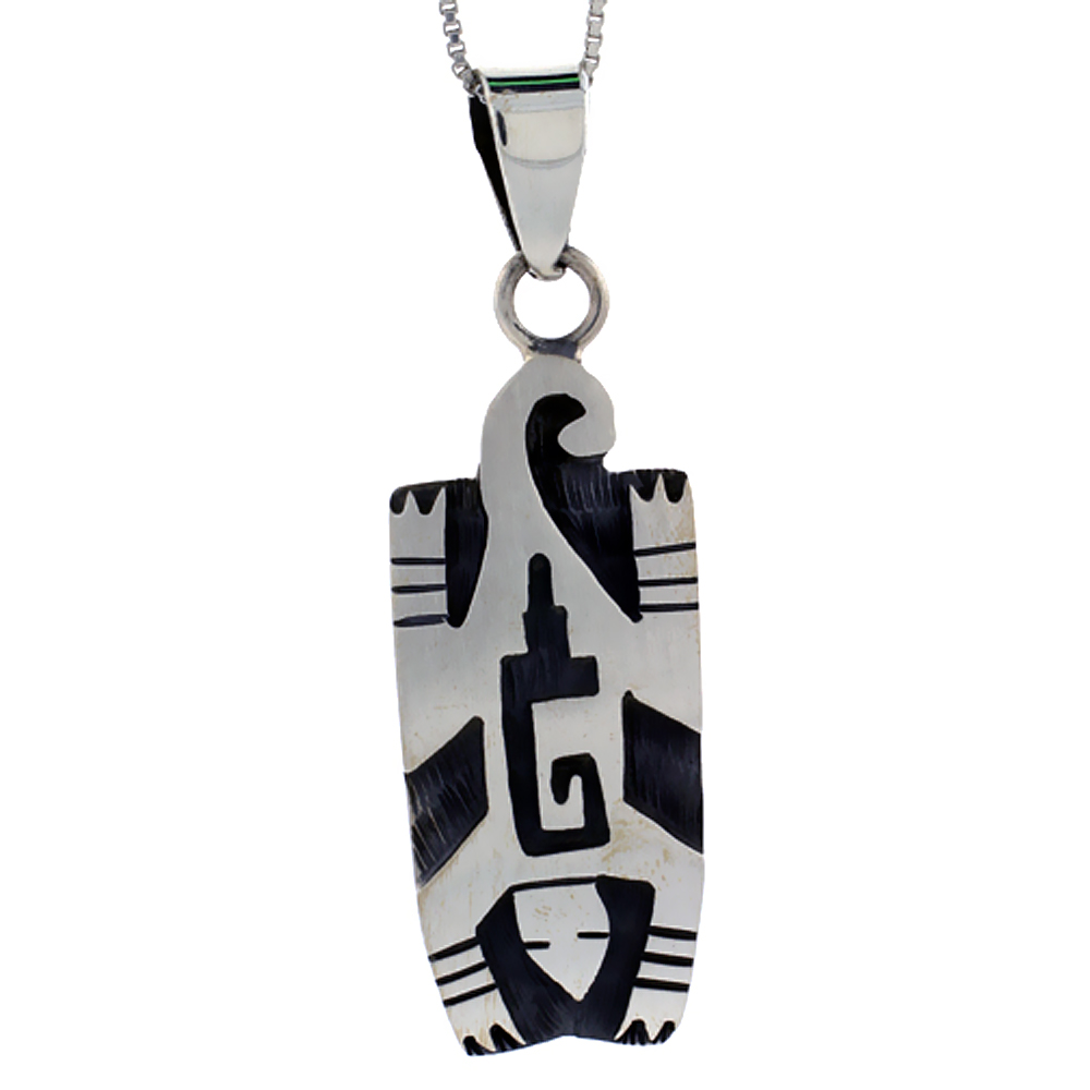 STERLING SILVER GECKO PENDANT HANDMADE, 1 1/4 INCH LONG