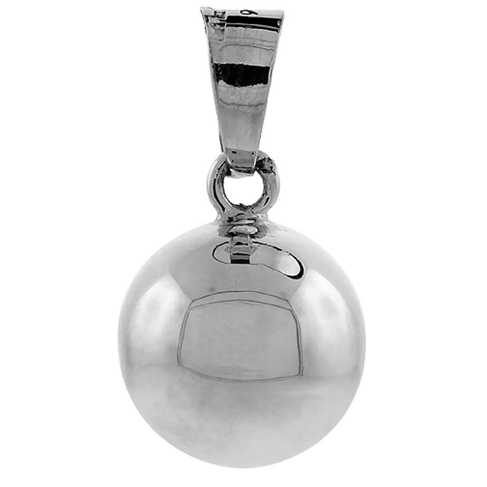 SMALL STERLING SILVER HARMONY BALL PENDANT 5/8 INCH ROUND 16MM HIGH POLISHED HANDMADE NO CHAIN