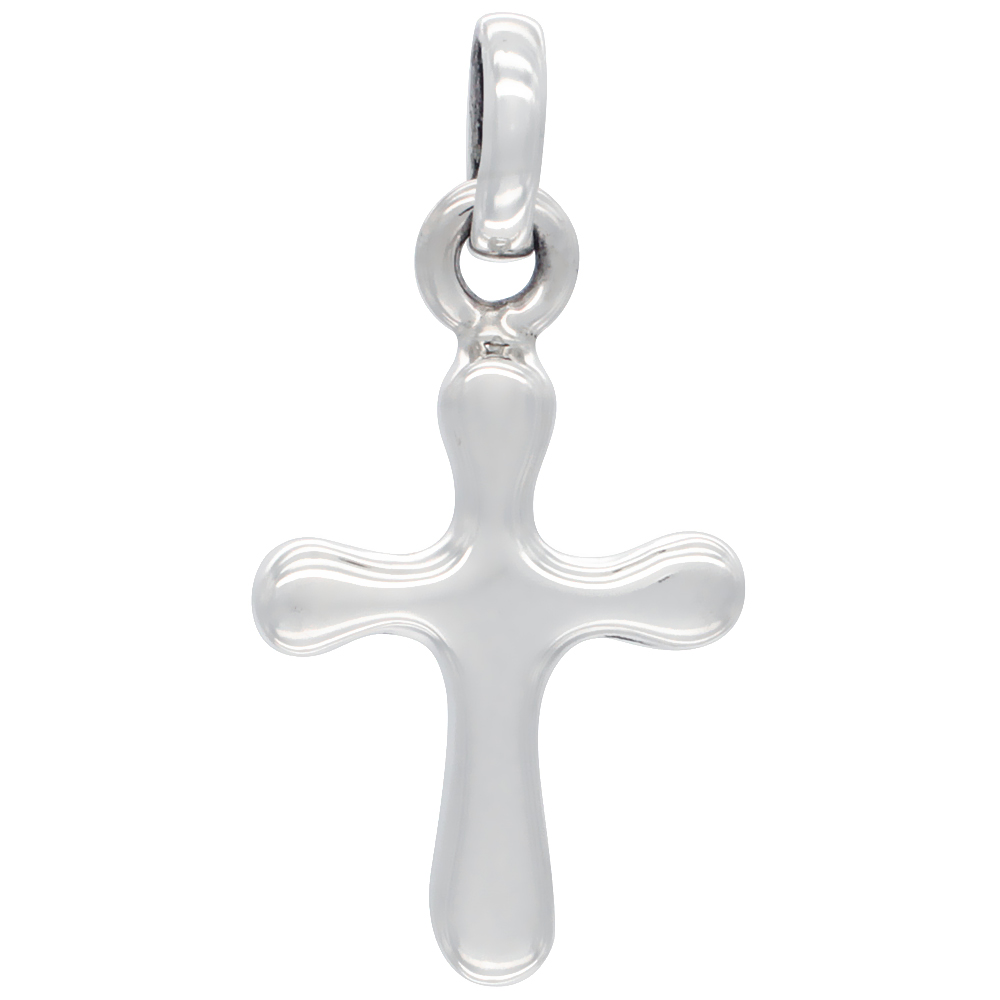 Sterling Silver Pommee Cross Pendant Solid Back Handmade 1 7/16 inch , NO Chain Included