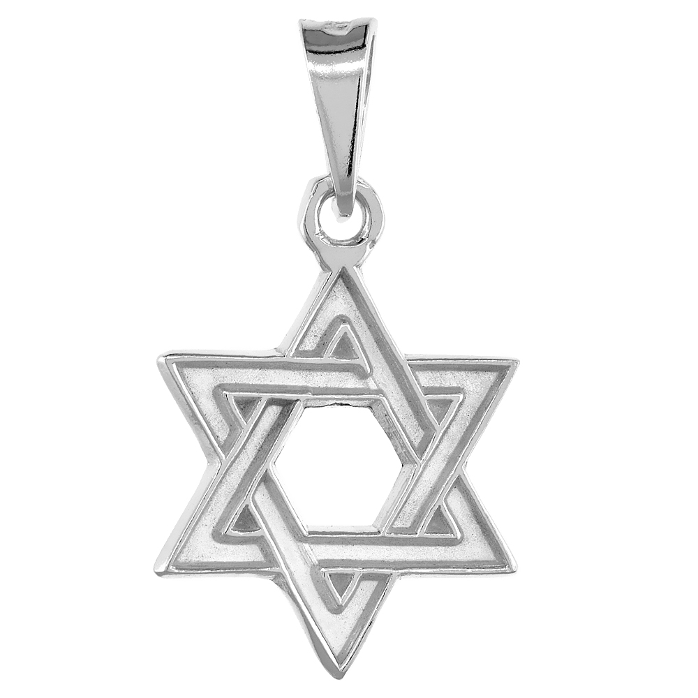 Sterling Silver Star of David Pendant 13/16 inch wide NO Chain Included