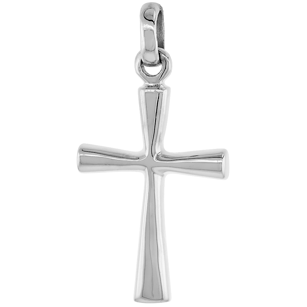 STERLING SILVER BYZANTINE CROSS PENDANT HIGH POLISHED HANDMADE 1 9/16 INCH TALL NO CHAIN INCLUDED