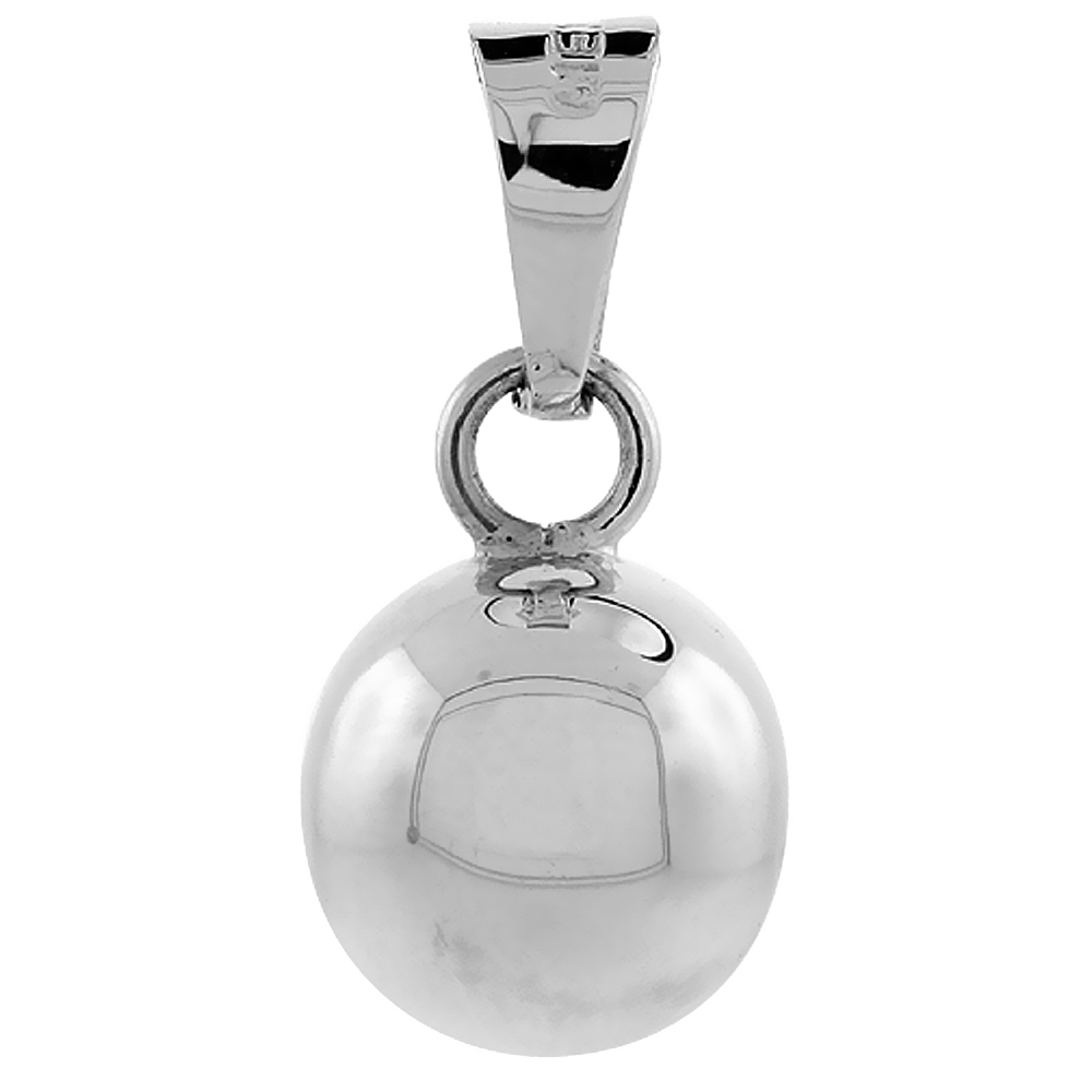 Sterling Silver Harmony Ball Pendant 1/2 inch Round 14mm High Polished Handmade