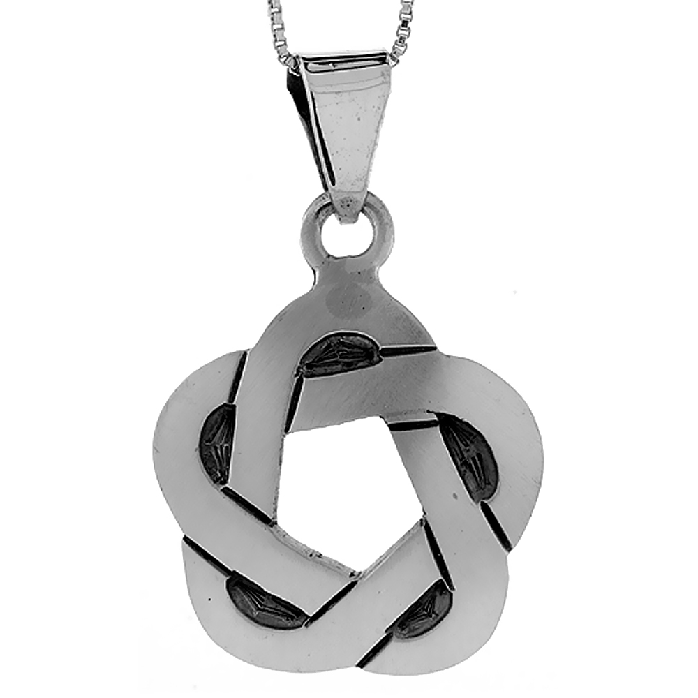 STERLING SILVER CELTIC PENDANT HANDMADE, 1 1/4 INCH LONG