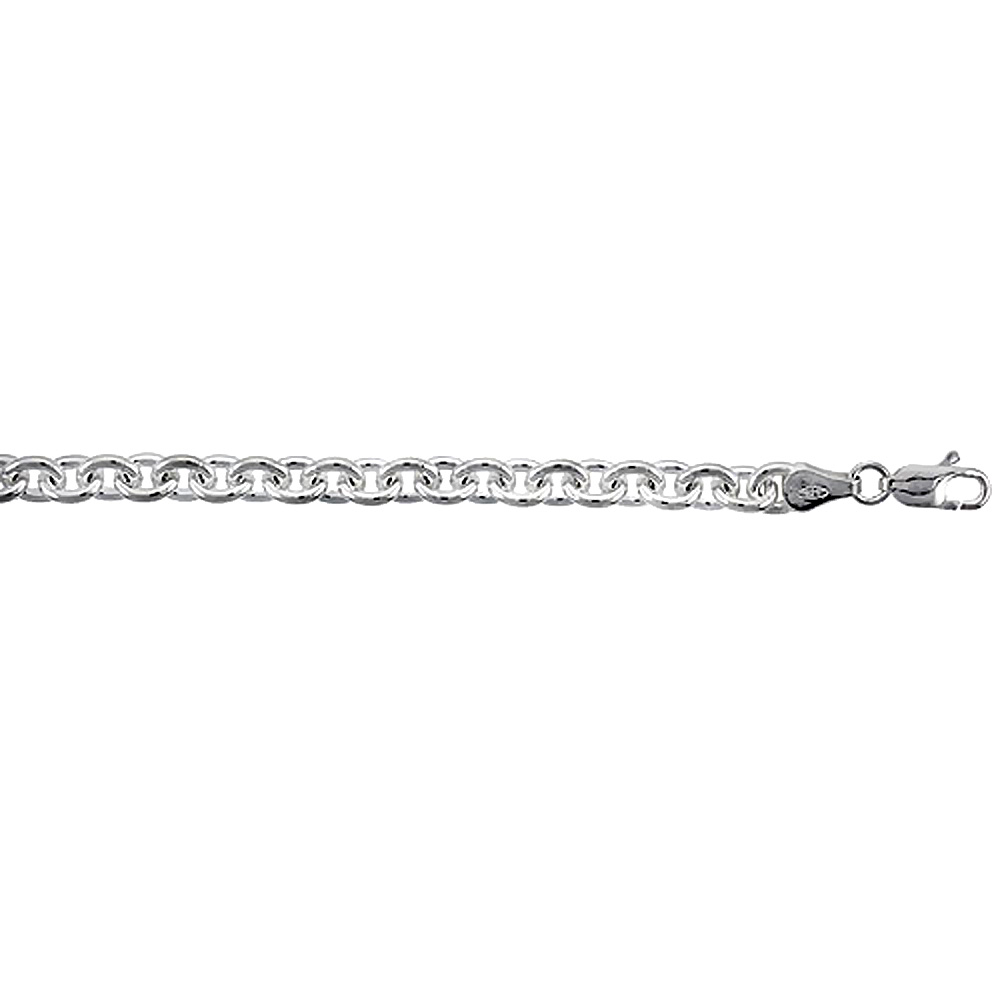 Sterling Silver Cable Link Chain Necklaces & Bracelets Heavy 5.8mm Nickel Free Italy, sizes 7 - 30 inches