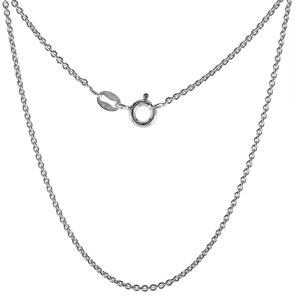 Sterling Silver Cable Chain Necklaces & Bracelets 1.5mm thin Nickel Free Italy sizes 7 - 30 inches