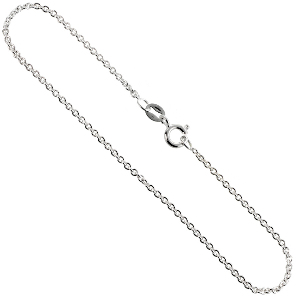 STERLING SILVER CABLE CHAIN NECKLACES & BRACELETS 1.8MM NICKEL FREE ITALY, SIZES 7 - 30 INCHES