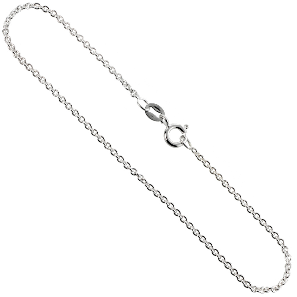 Sterling Silver Cable Chain Necklaces & Bracelets 1.8mm Nickel Free Italy, sizes 7 - 30 inches