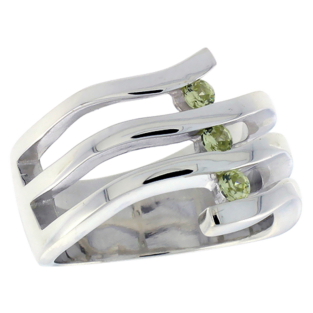 STERLING SILVER LADIES RIGHT HAND RING FOR WOMEN 5/8 INCH SIZES 6 - 10