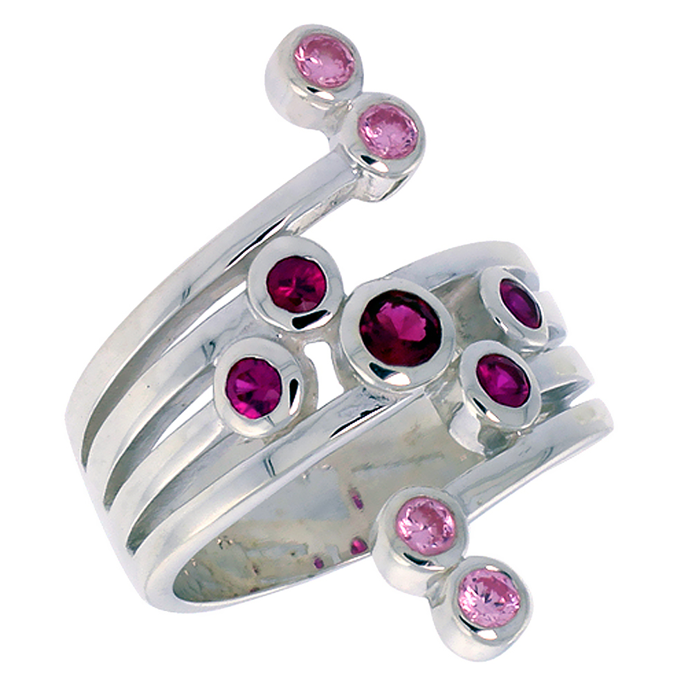 STERLING SILVER RIGHT HAND RING FOR WOMEN 1 INCH SIZES 6 - 10