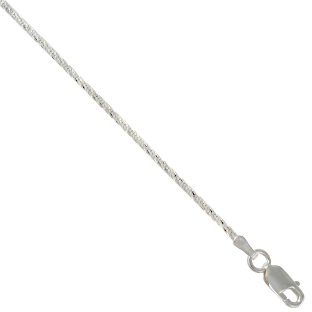 STERLING SILVER SPARKLE SNAKE CHAIN NECKLACES & BRACELETS 1.4MM DIAMOND CUT NICKEL FREE ITALY, 16-20 INCH
