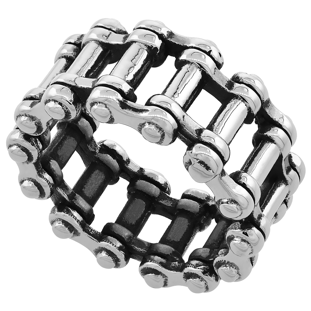 Surgical Stainless Steel Bicycle Chain Ring Biker 13mm wide, sizes 9 - 13